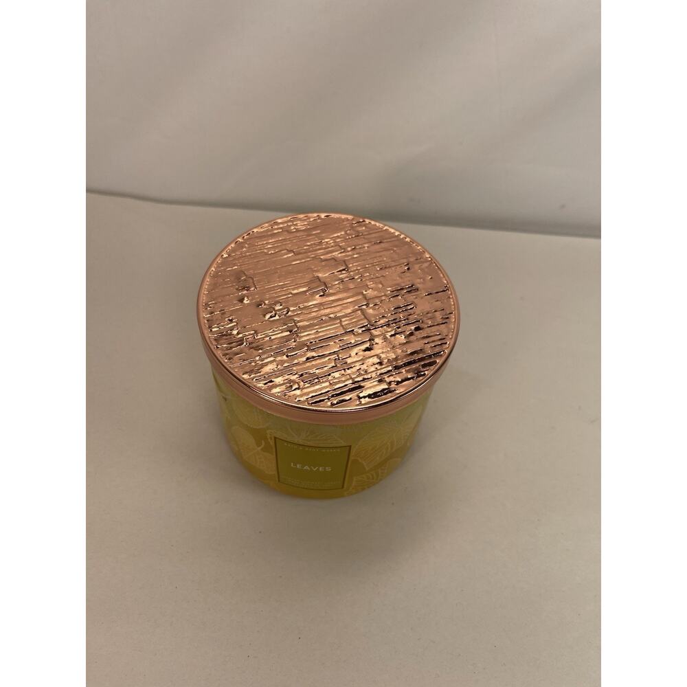 Bath & Body Works Leaves 3-Wick Candle – Scented Luminary w/ Copper Lid - Picture 5 of 5